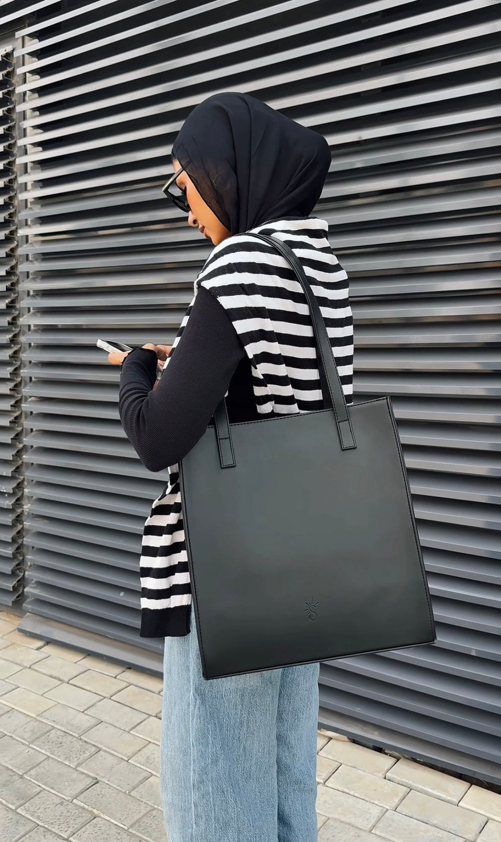 Black structured Leather Bag