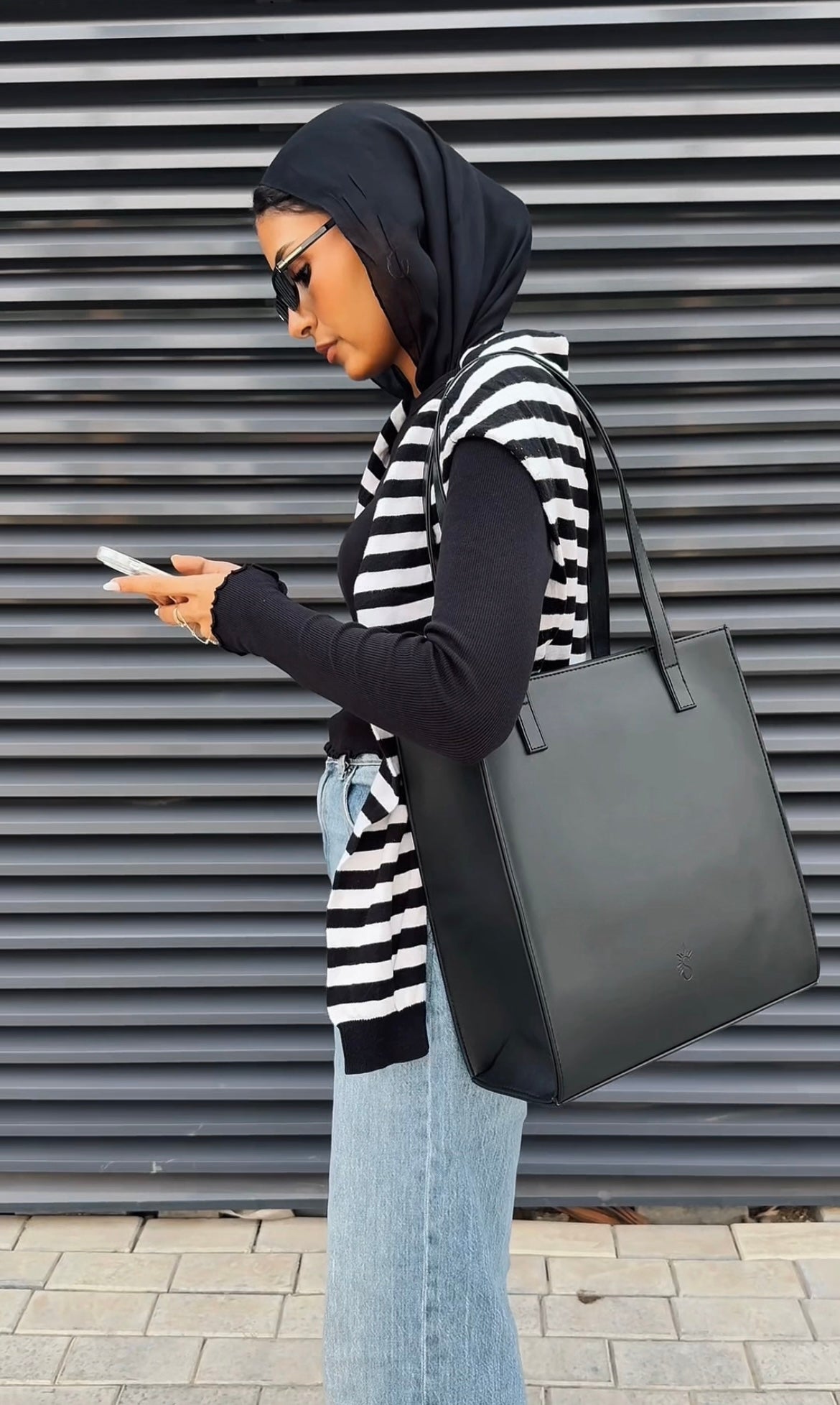 Black structured Leather Bag