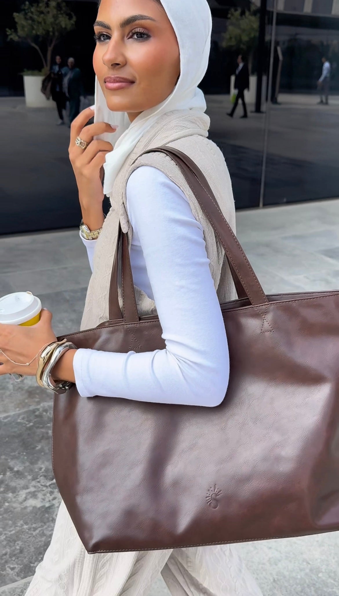 Brown leather Tote Bag