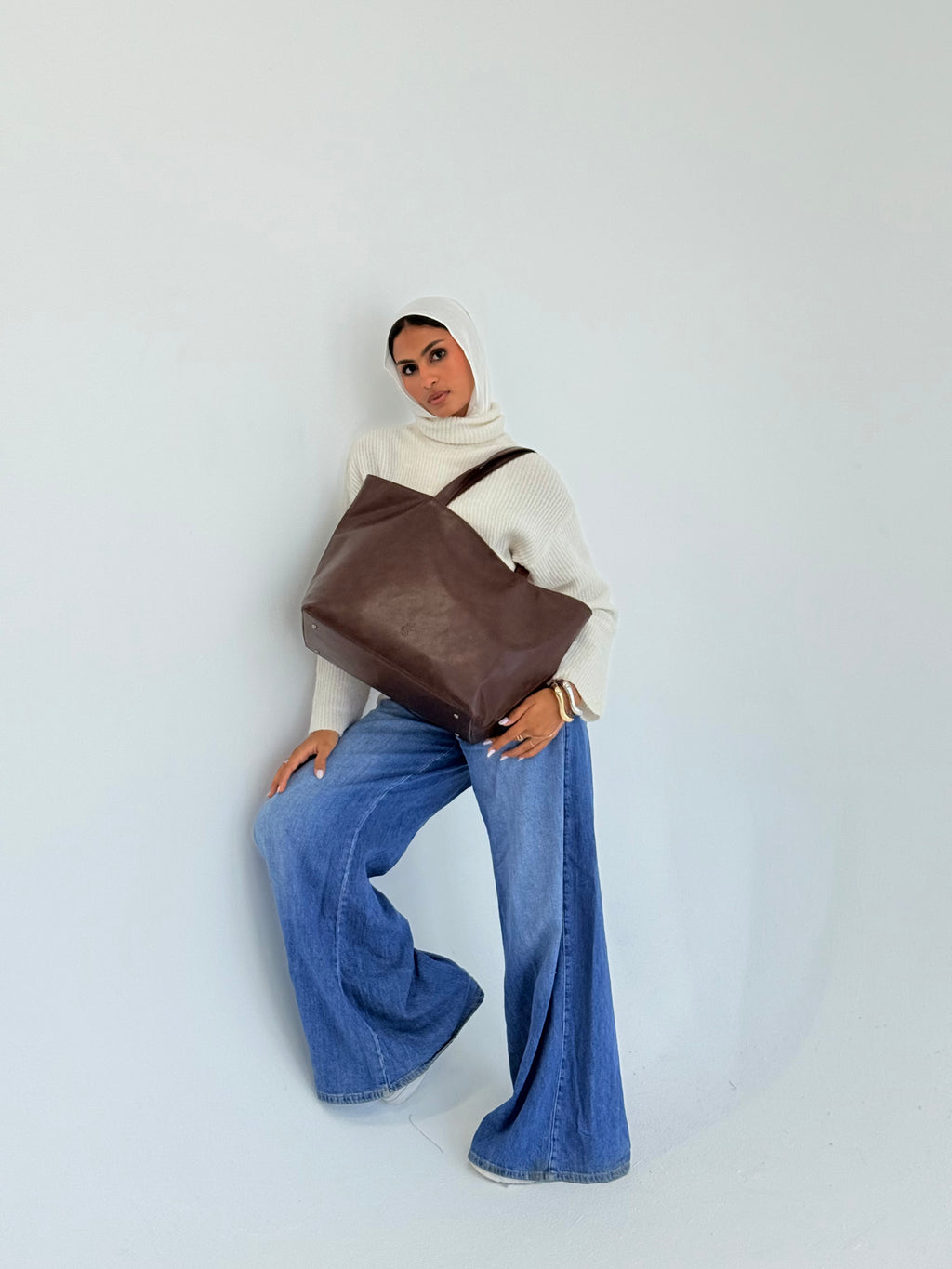 Brown leather Tote Bag