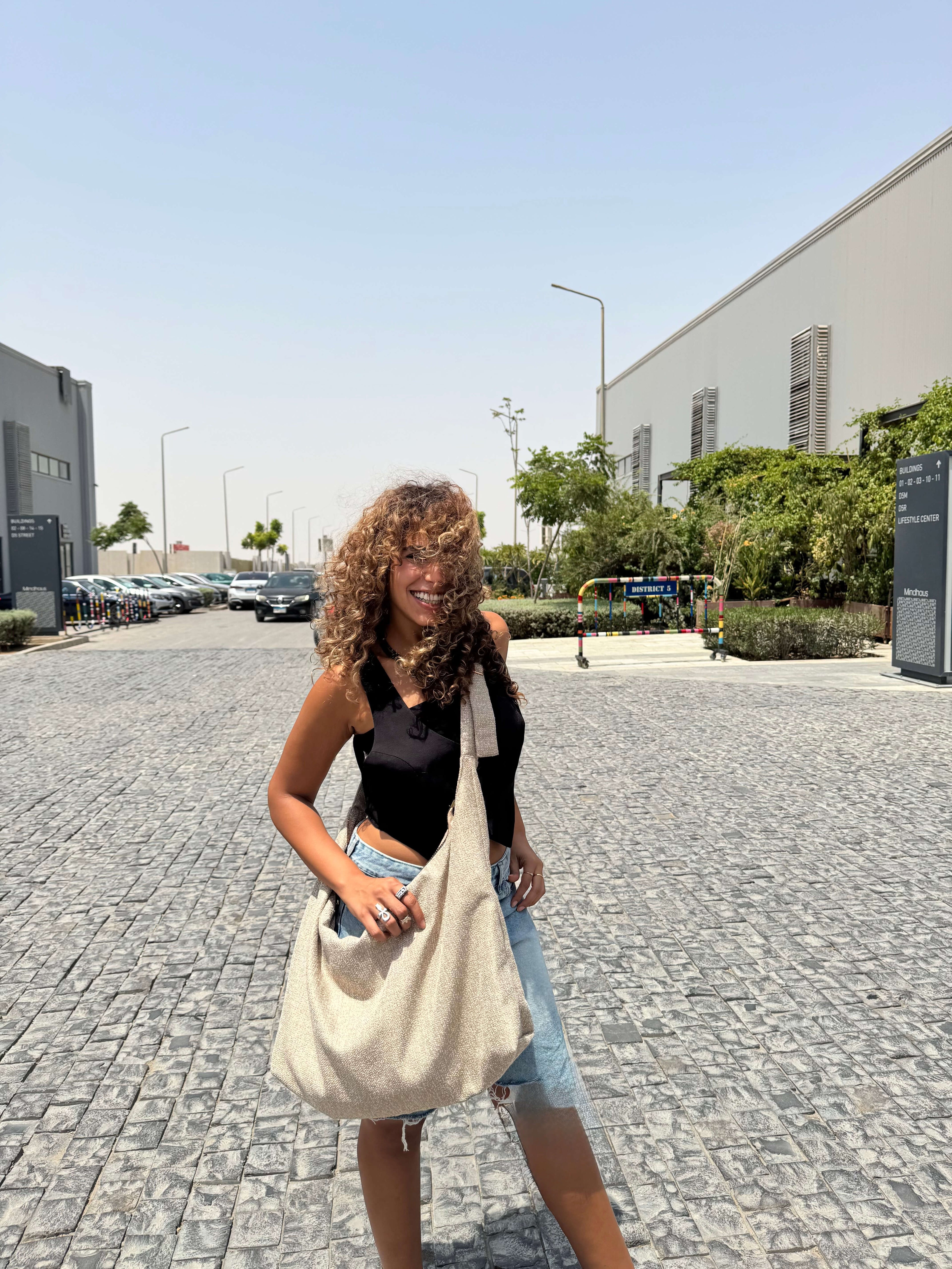 Linen hobo Bag