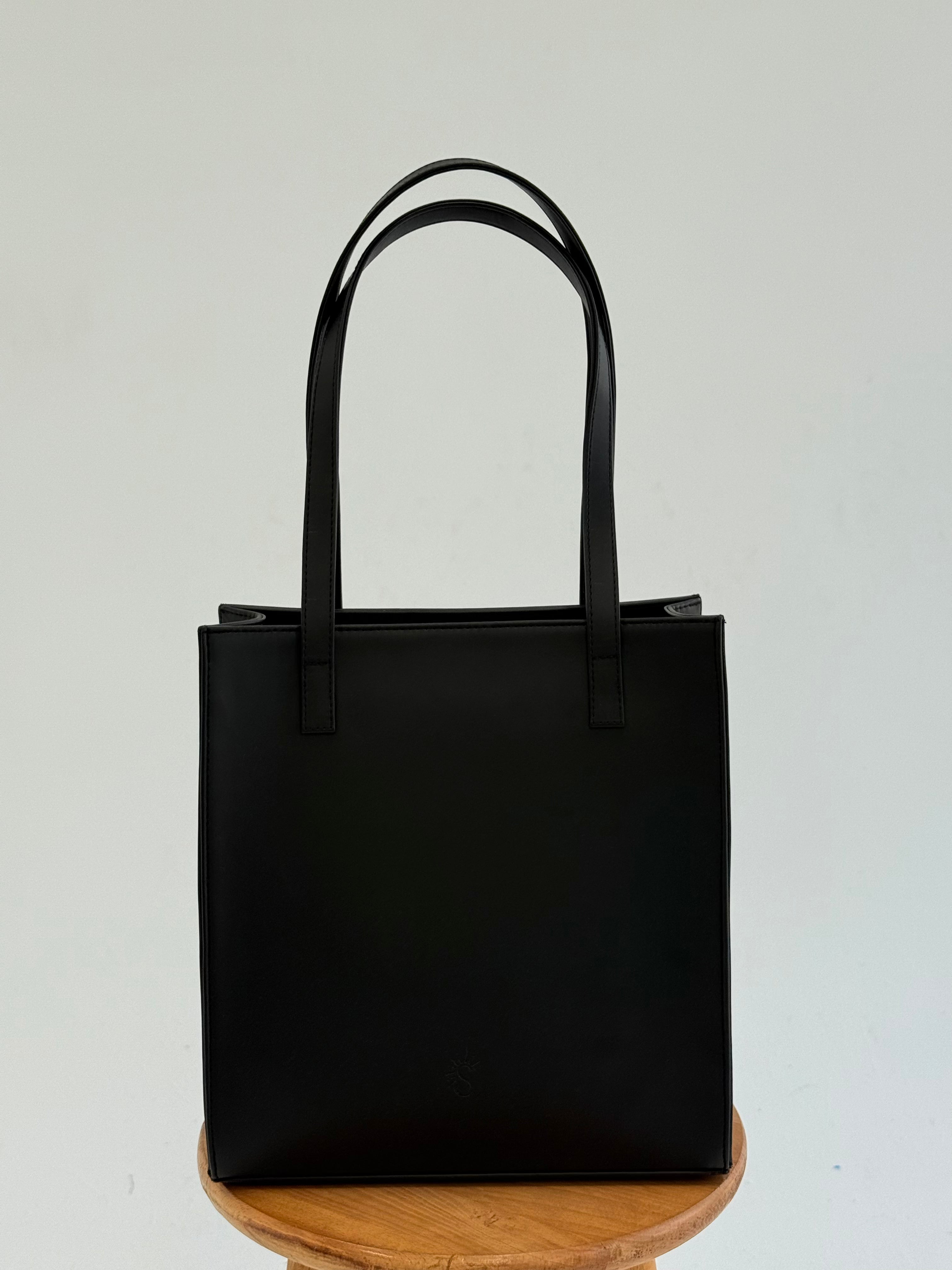 Black structured Leather Bag