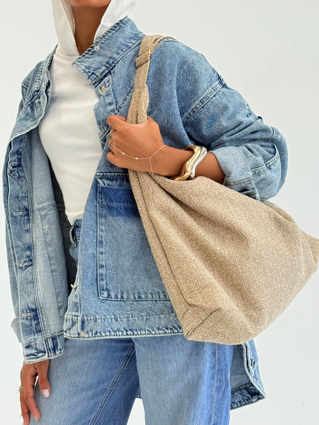 Linen hobo Bag