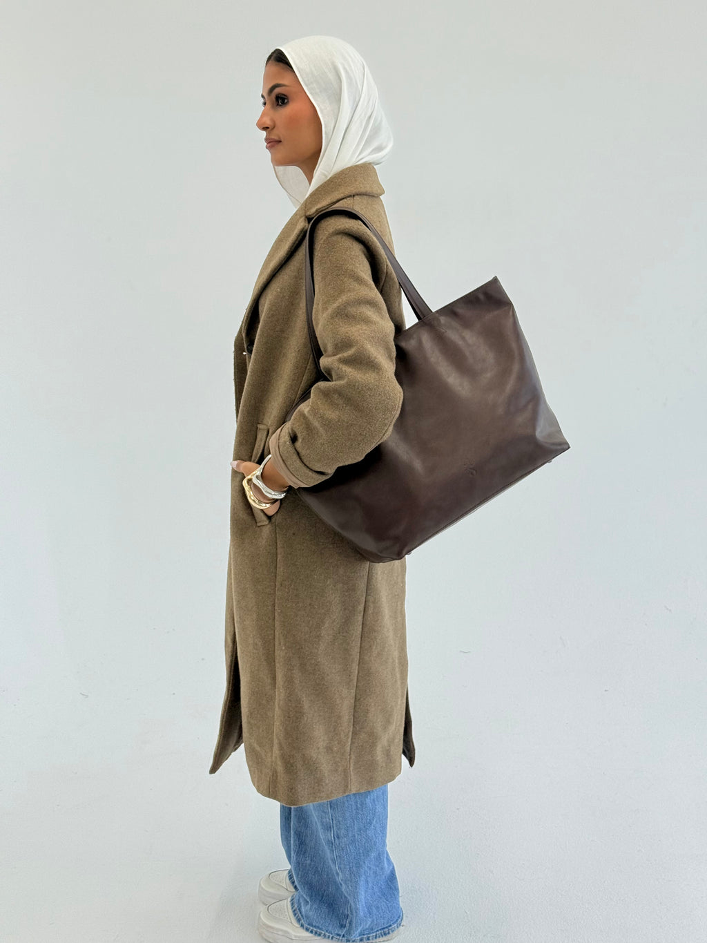 Brown leather Tote Bag