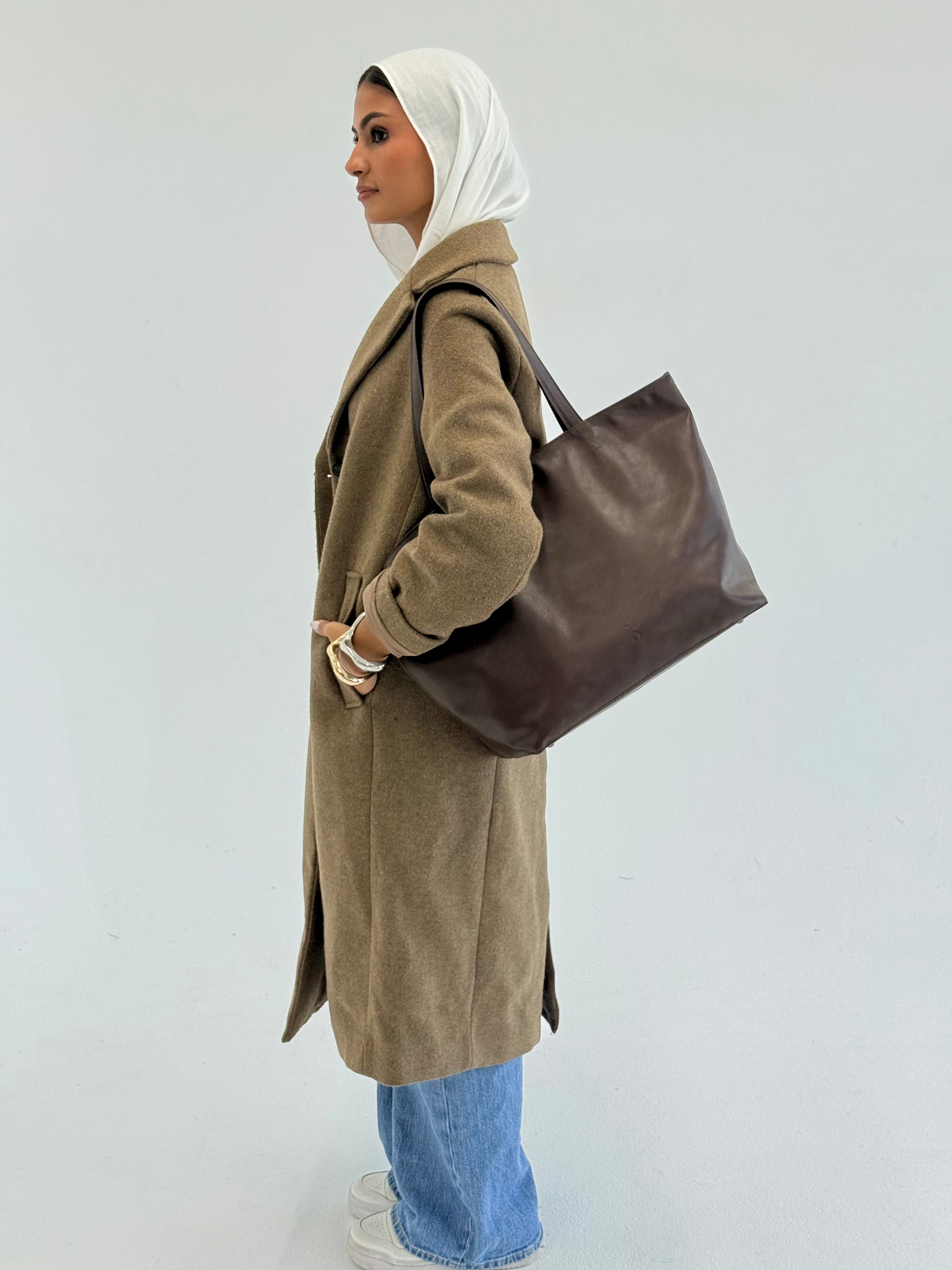 Brown leather Tote Bag