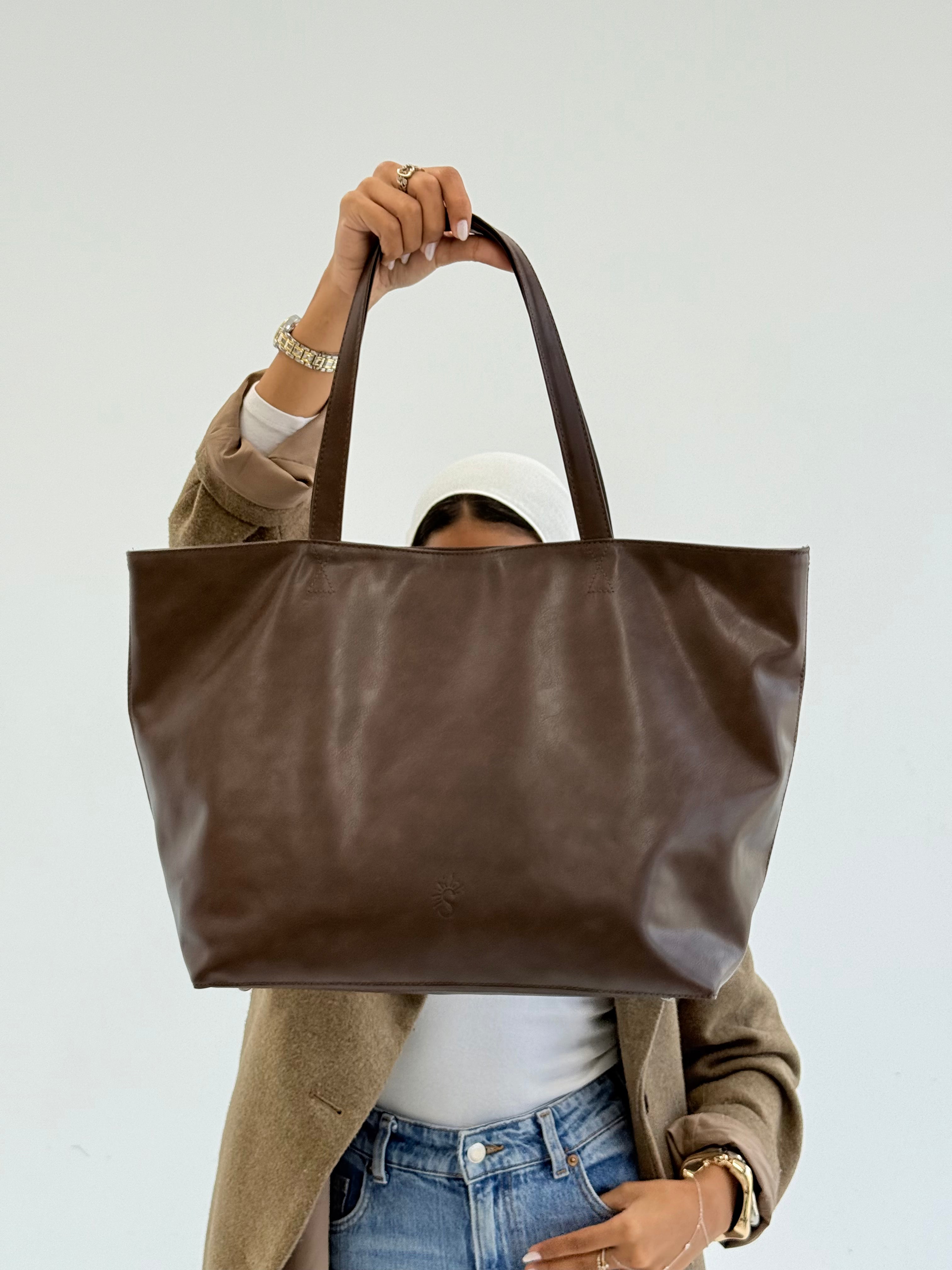 Brown leather Tote Bag