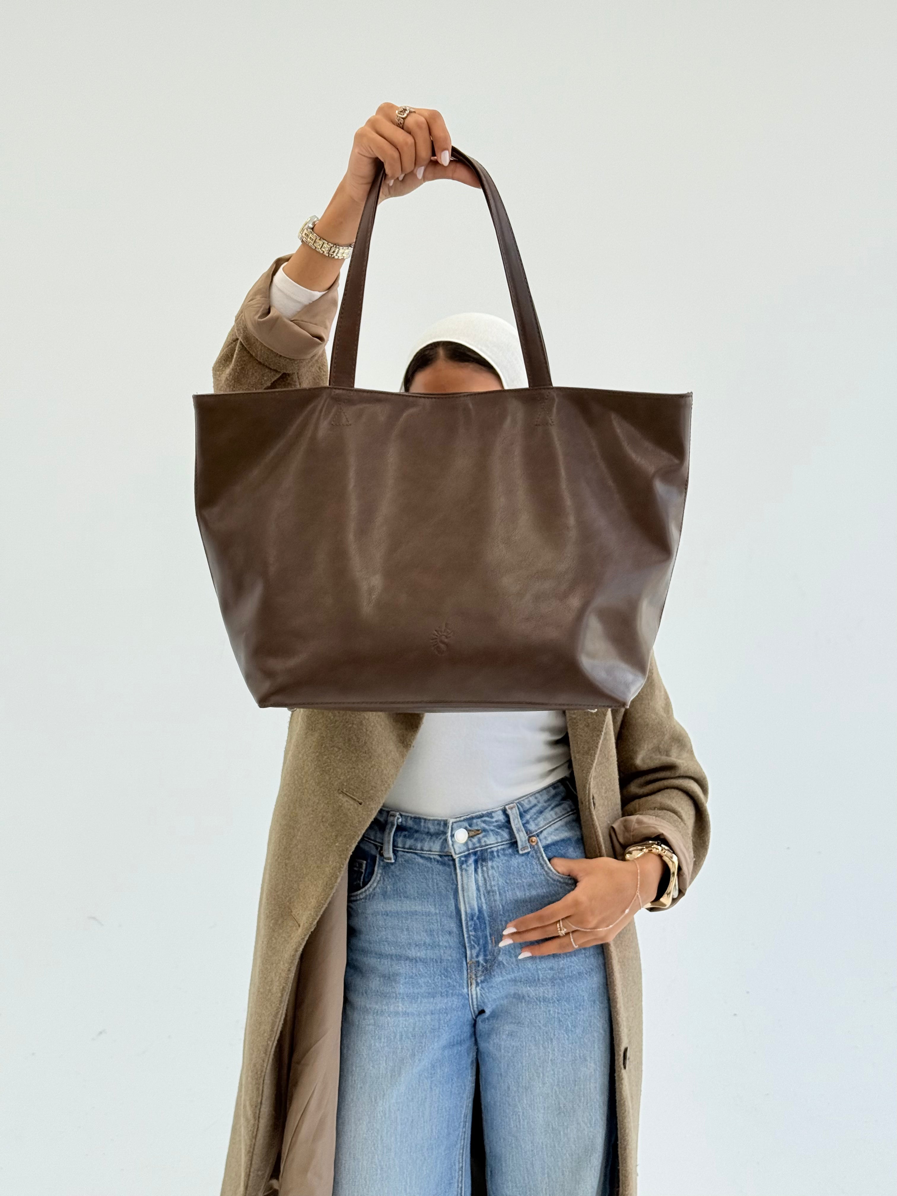 Brown leather Tote Bag